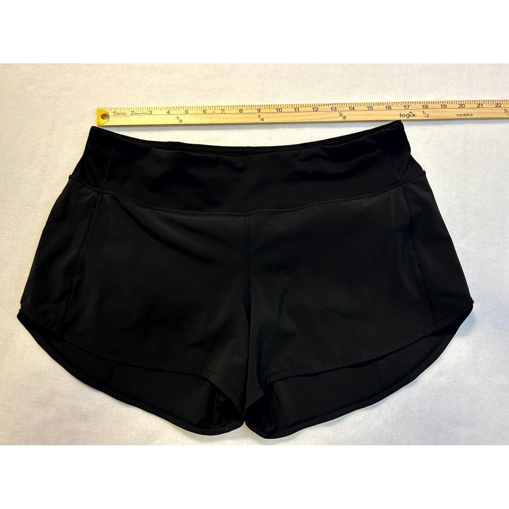 Lululemon Speed Up Mid Rise Short 4" 2021 Women's Size 12 Black Run Stretch Wick - Picture 12 of 14